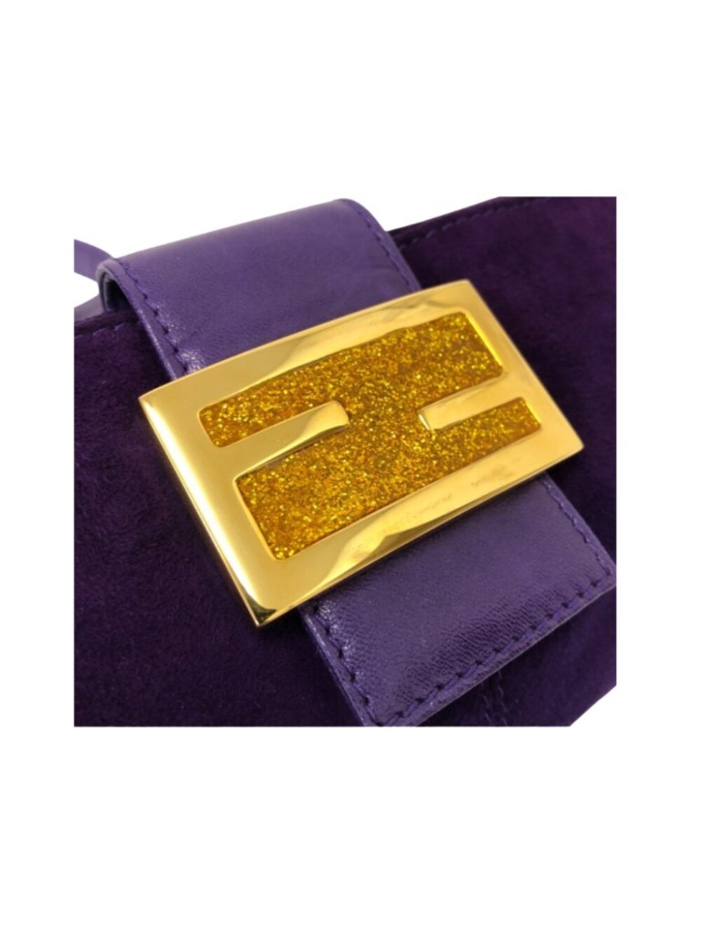 Fendi Purple Suede Mama Baguette Shoulder Bag - Picture 4 of 8